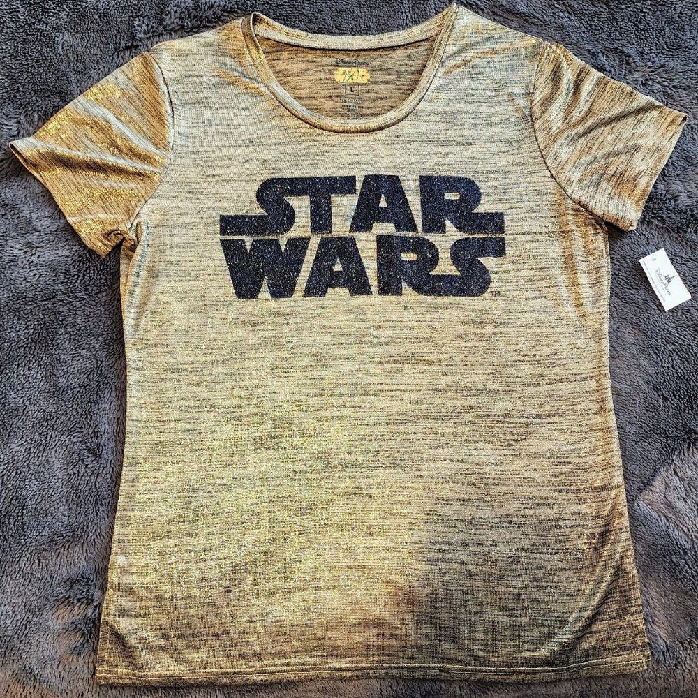 NEW Star Wars Gold & Black Metallic Top - Picture 5 of 6